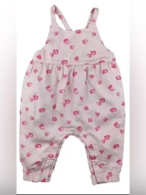 Pink Heart-Patterned Kids Overalls - Carters